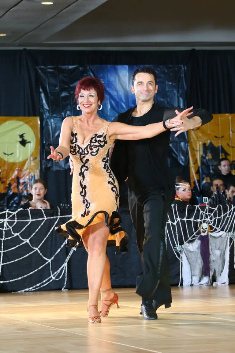 Couple dancing at the studio
